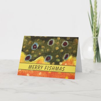 Beautiful Brook Trout Fly Fishing Holiday Card by TroutWhiskers at Zazzle