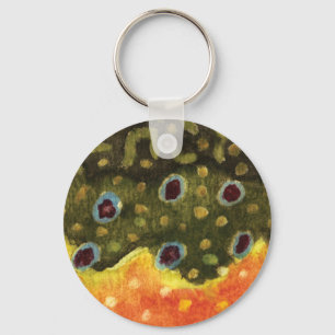 Beautiful Brook Trout Fly Fishing Keychain