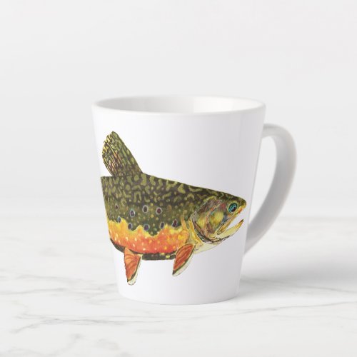 Beautiful Brook Trout Fly Fishing Latte Mug