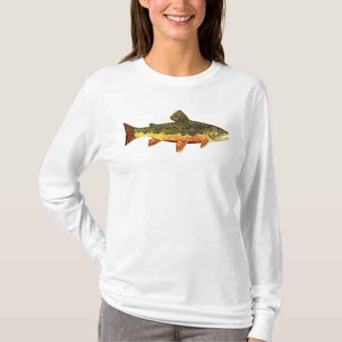 Beautiful Brook Trout Fly Fishing Womens T_Shirt