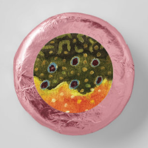 Beautiful Brook Trout Skin Fly Fishing Ichthyology Dipped Oreo Cookie Favors