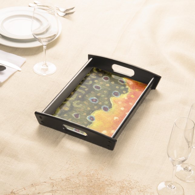 Beautiful Brook Trout Skin Fly Fishing Ichthyology Serving Tray (Front)