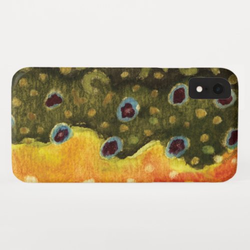 Beautiful Brook Trout Skin for Fly Fishing iPhone XR Case