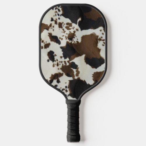 Beautiful Brown Cow Print Faux Suede Look  Pickleball Paddle