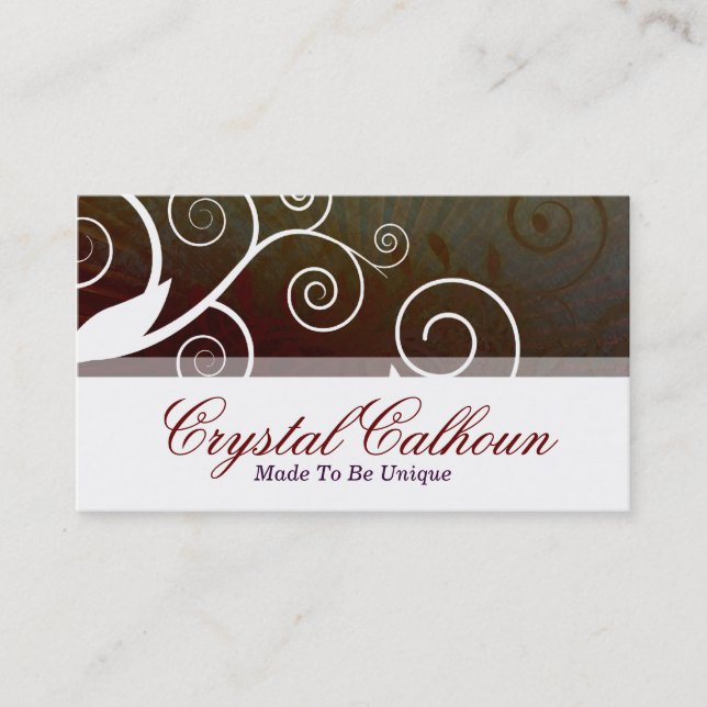 Beautiful Brown Curly Customizable Business Card (Front)