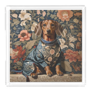 Beautiful Brown Dachshund   Dachshund Portrait Acrylic Tray