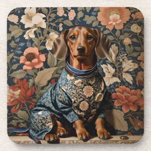 Beautiful Brown Dachshund   Dachshund Portrait Beverage Coaster