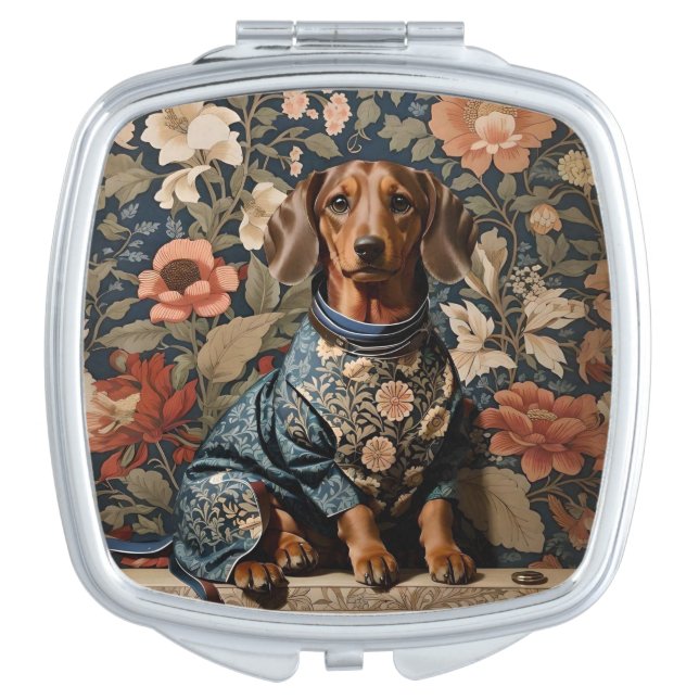 Beautiful Brown Dachshund | Dachshund Portrait Compact Mirror (Front)