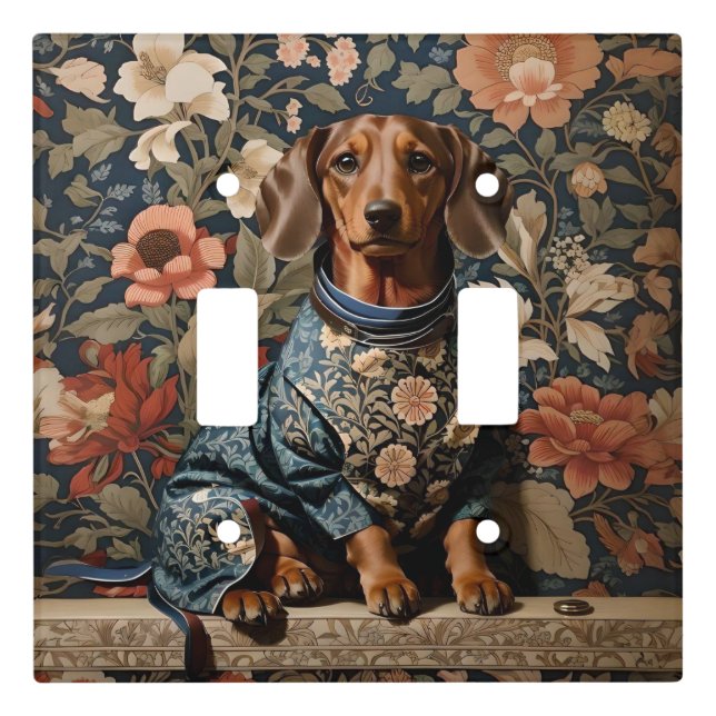 Beautiful Brown Dachshund | Dachshund Portrait Light Switch Cover (Front)
