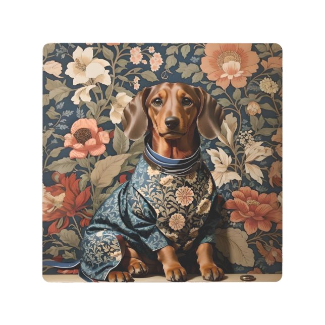 Beautiful Brown Dachshund | Dachshund Portrait Metal Print (Front)