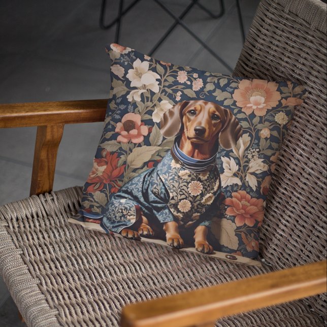 Beautiful Brown Dachshund | Dachshund Portrait Throw Pillow (Creator Uploaded)