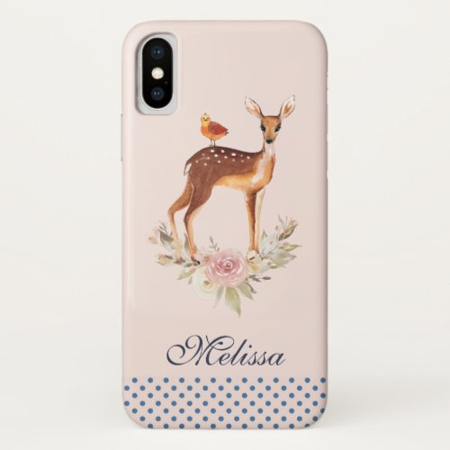 Beautiful Brown Doe with White Spots iPhone X Case