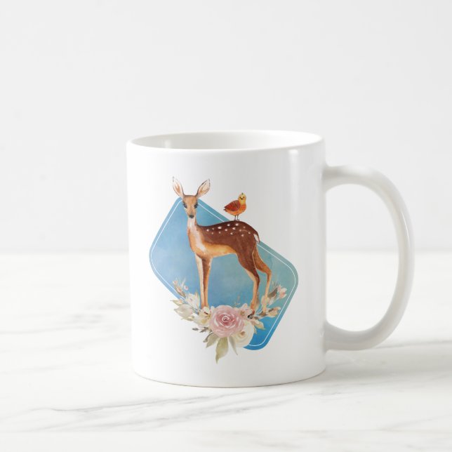 Beautiful Brown Doe with White Spots Coffee Mug (Right)