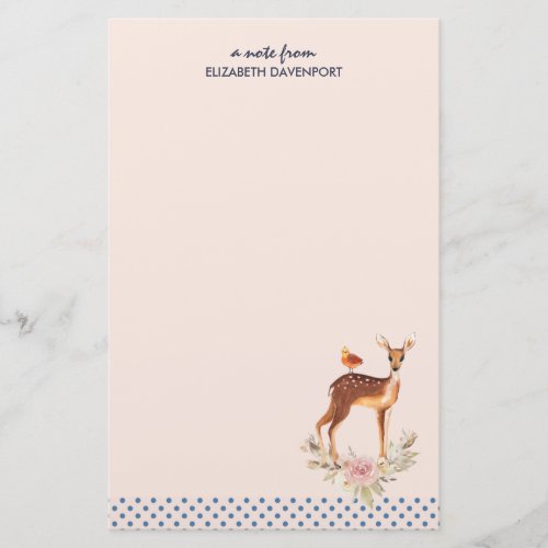 Beautiful Brown Doe with White Spots Stationery