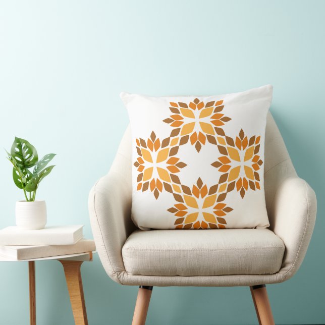 beautiful brown flower petal throw pillow (Chair)