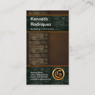 Beautiful Brown Grunge Brickwork Construction Business Card
