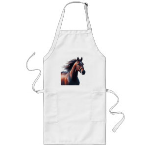 Beautiful Brown Horse Custom Name Long Apron