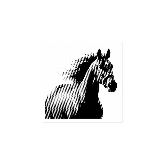  Beautiful Brown Horse Custom Name  Rubber Stamp (Imprint)