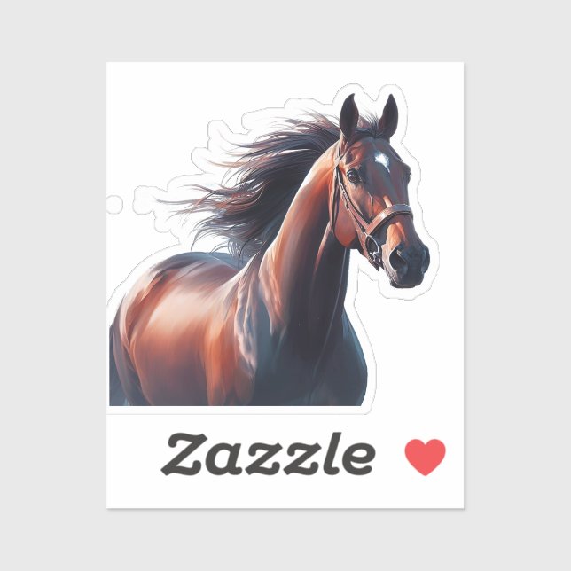  Beautiful Brown Horse Custom Name  Sticker (Sheet)