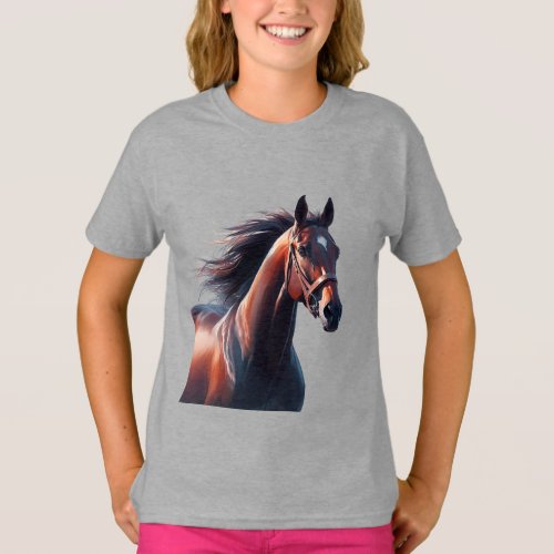  Beautiful Brown Horse Custom Name  T_Shirt