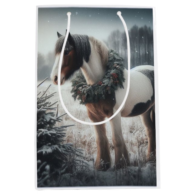Beautiful Brown  Horse Equestrian Animal Love Medium Gift Bag (Front)