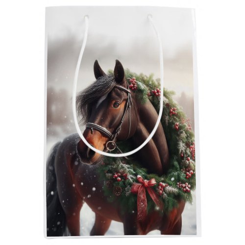 Beautiful Brown  Horse Equestrian Animal Love Medium Gift Bag