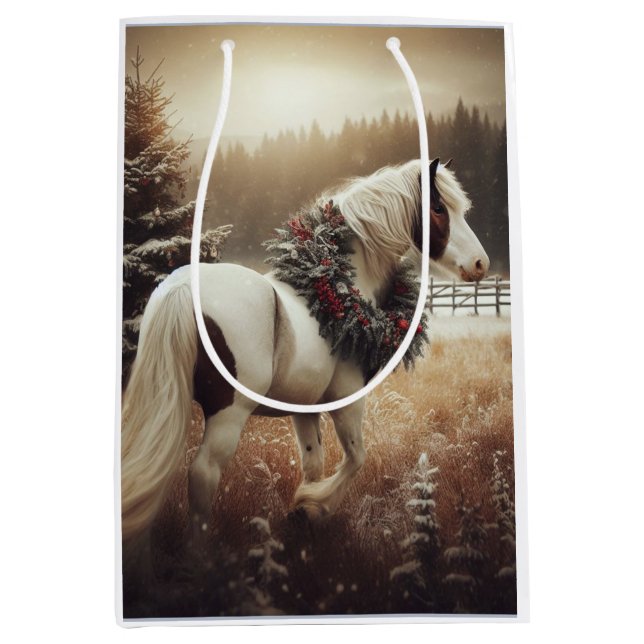 Beautiful Brown  Horse Equestrian Animal Love Medium Gift Bag (Front)