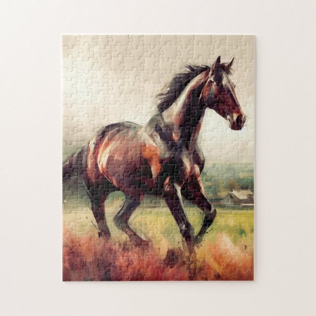 Beautiful Brown Horse Horses Running Animals Jigsaw Puzzle (Vertical)