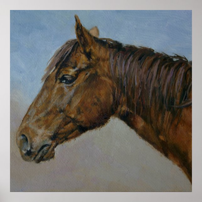 Beautiful Brown Horse Portrait Poster (Front)