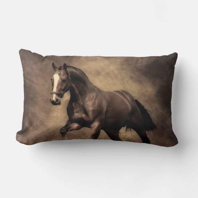 Beautiful brown horse throw pillow (Front)