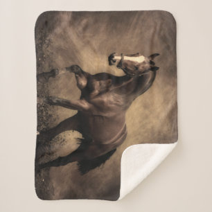 Beautiful brown horse throw pillow