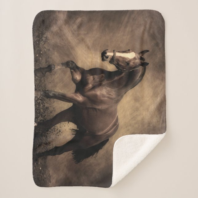 Beautiful brown horse throw pillow (Front)