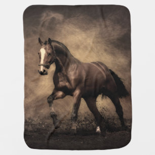 Beautiful brown horse throw pillow baby blanket