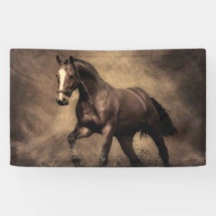 Beautiful brown horse throw pillow banner