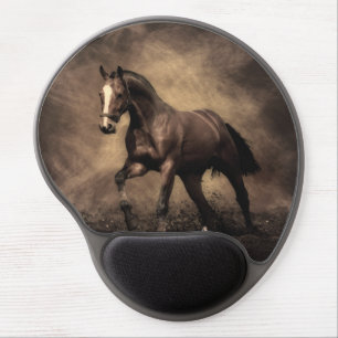Beautiful brown horse throw pillow gel mouse pad