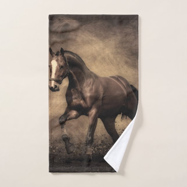 Beautiful brown horse throw pillow hand towel  (Hand Towel)