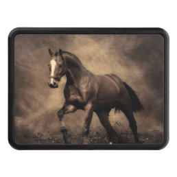Beautiful brown horse throw pillow hitch cover