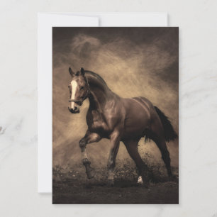 Beautiful brown horse throw pillow invitation