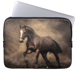 Beautiful brown horse throw pillow laptop sleeve