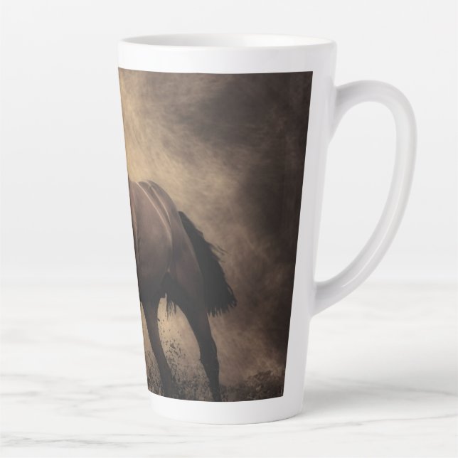 Beautiful brown horse throw pillow latte mug (Right)