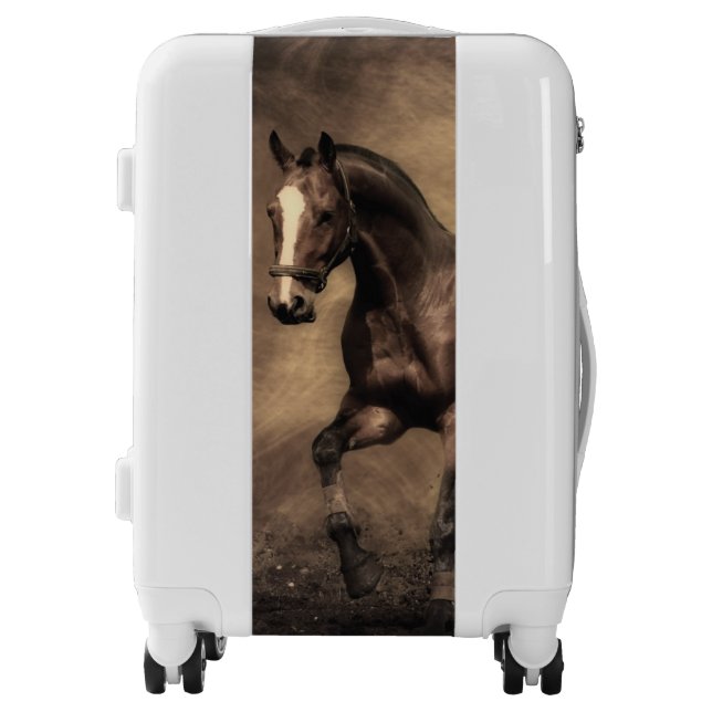 Beautiful brown horse throw pillow luggage (Front)