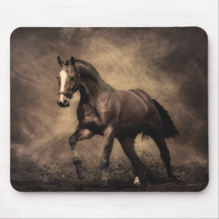 Beautiful brown horse throw pillow mouse pad