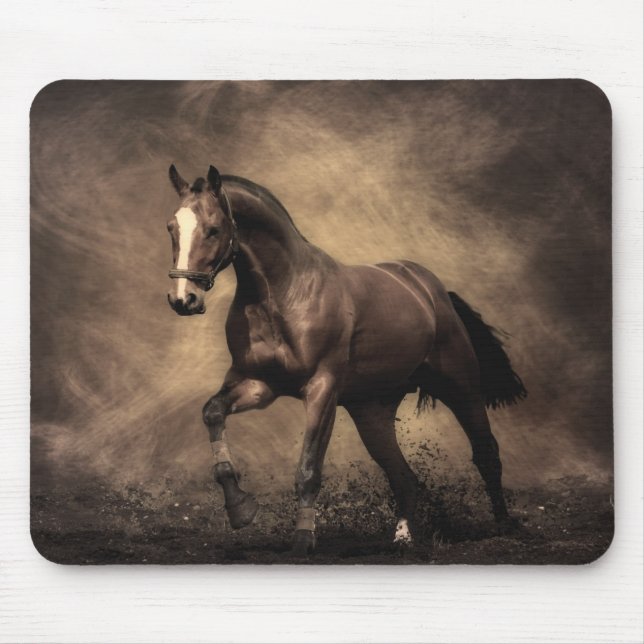 Beautiful brown horse throw pillow mouse pad (Front)