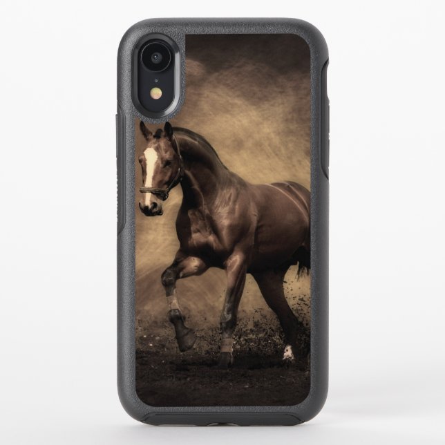 Beautiful brown horse throw pillow otterbox iPhone case (Back)