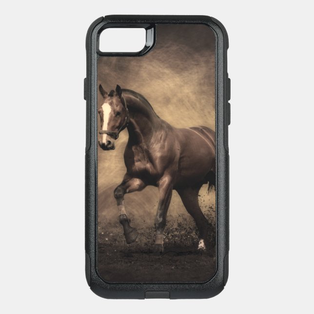 Beautiful brown horse throw pillow otterbox iPhone case (Back)