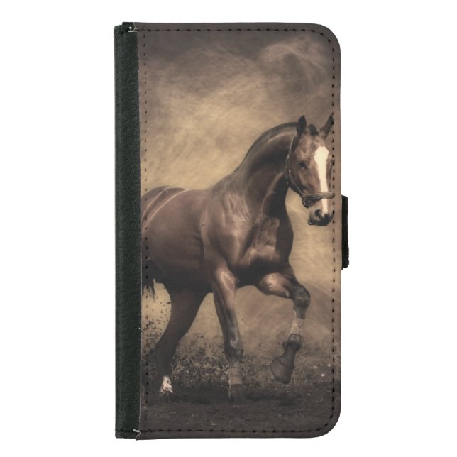 Beautiful brown horse throw pillow samsung galaxy wallet case (Front)