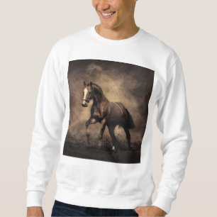 Beautiful brown horse throw pillow sweatshirt