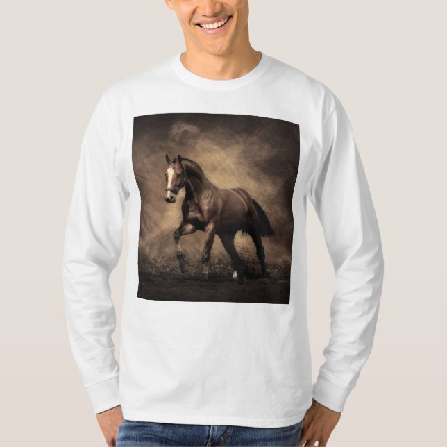 Beautiful brown horse throw pillow T-Shirt (Front)