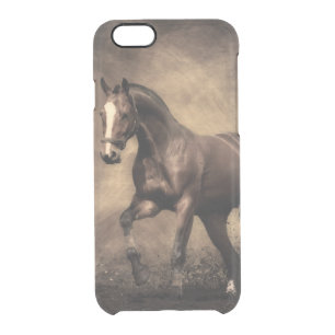 Beautiful brown horse throw pillow clear iPhone 6/6S case