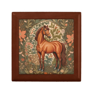 Beautiful Brown Horse William Morris Inspired Gift Box